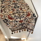 Floral & Bird Jacquard Table Runner
