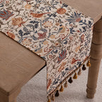 Floral & Bird Jacquard Table Runner
