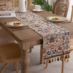 Floral & Bird Jacquard Table Runner