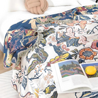 Rustic Artistic Flora Blanket | Cotton Floral Blanket