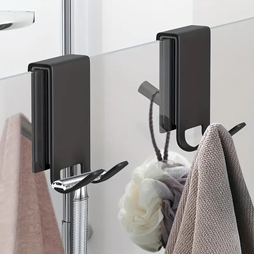 On Glass Stainless Shower Door Hooks