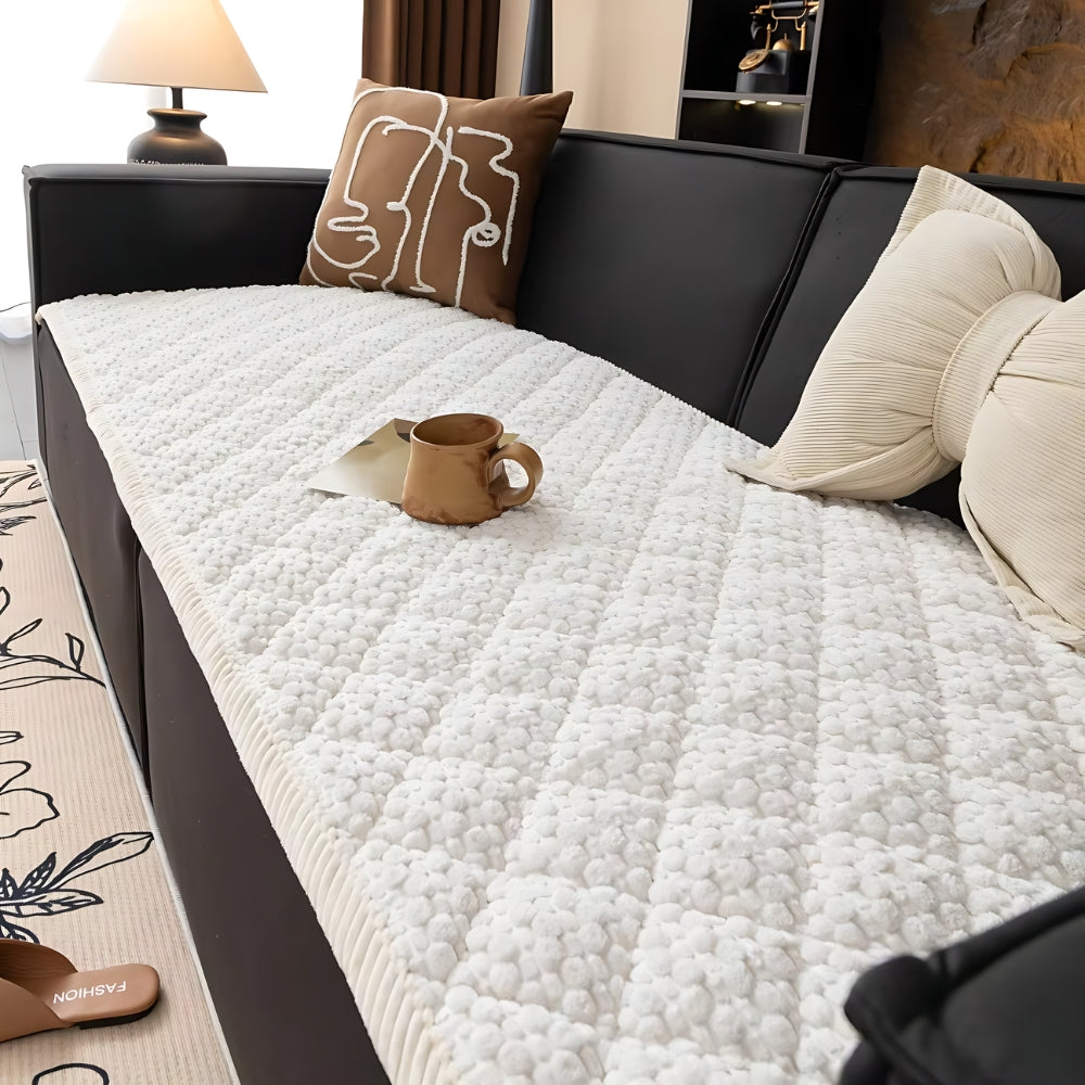 Textured Quilted Couch Protector Slipcover