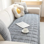 Plush Pleated Edges Couch Cover