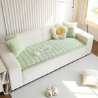 Plush Pleated Edges Couch Cover