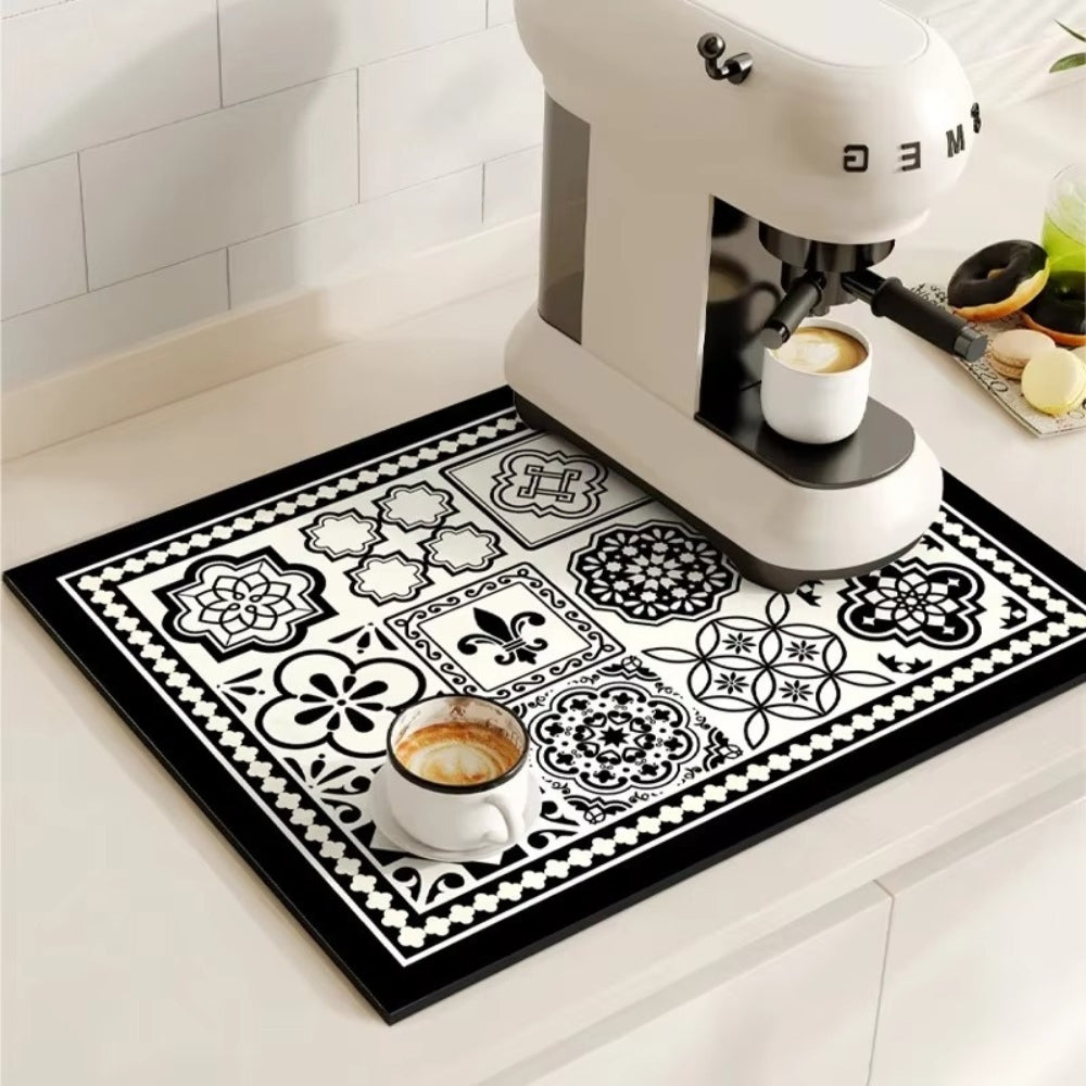 Tile Design Absorbent Coffee Mat