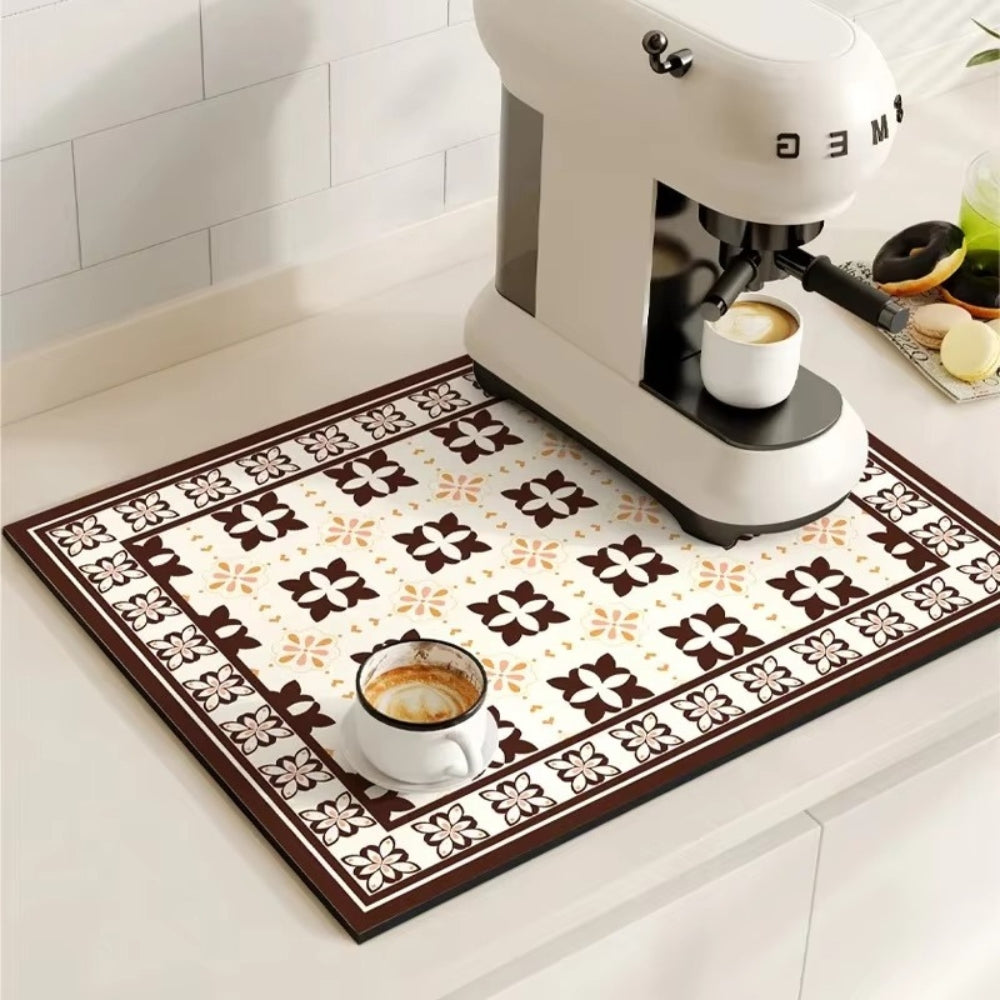 Tile Design Absorbent Coffee Mat