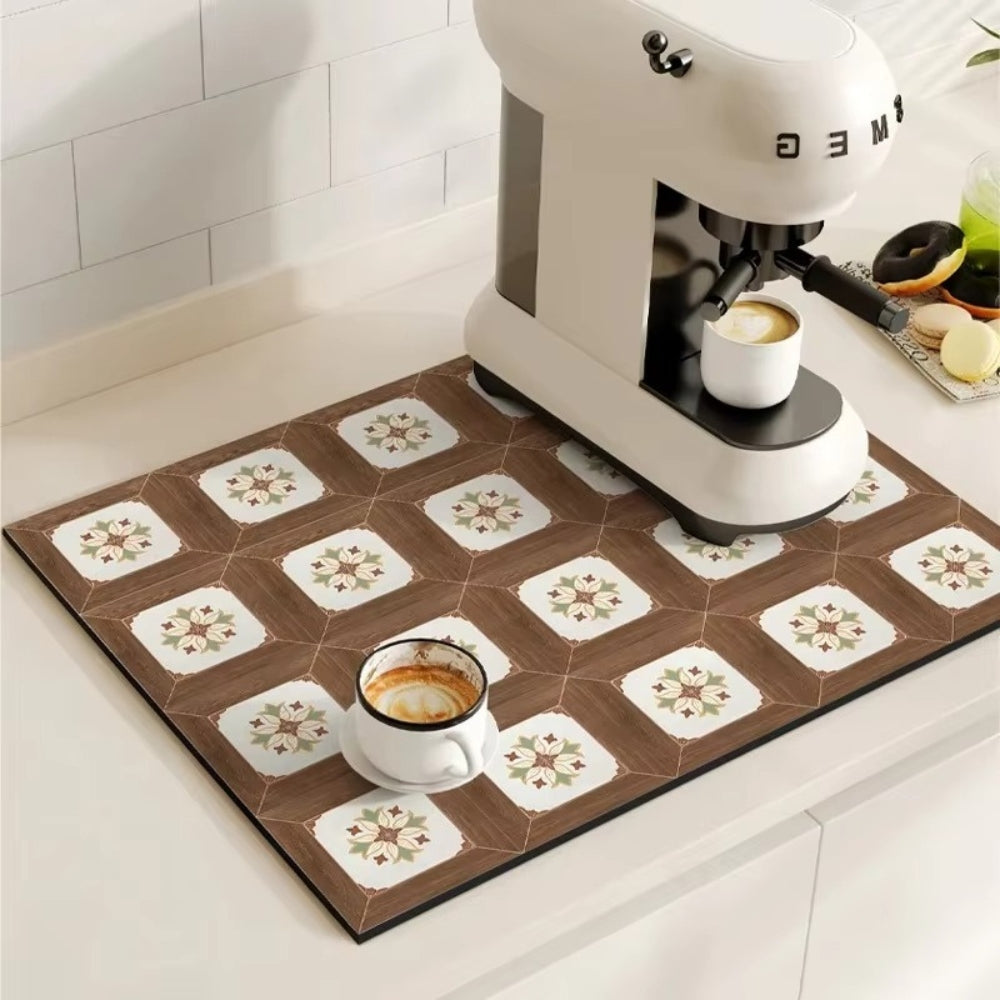 Tile Design Absorbent Coffee Mat