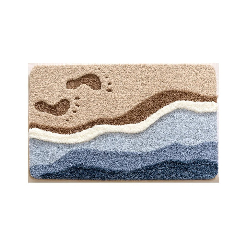 Seaside Footprint Pattern Bath Mat