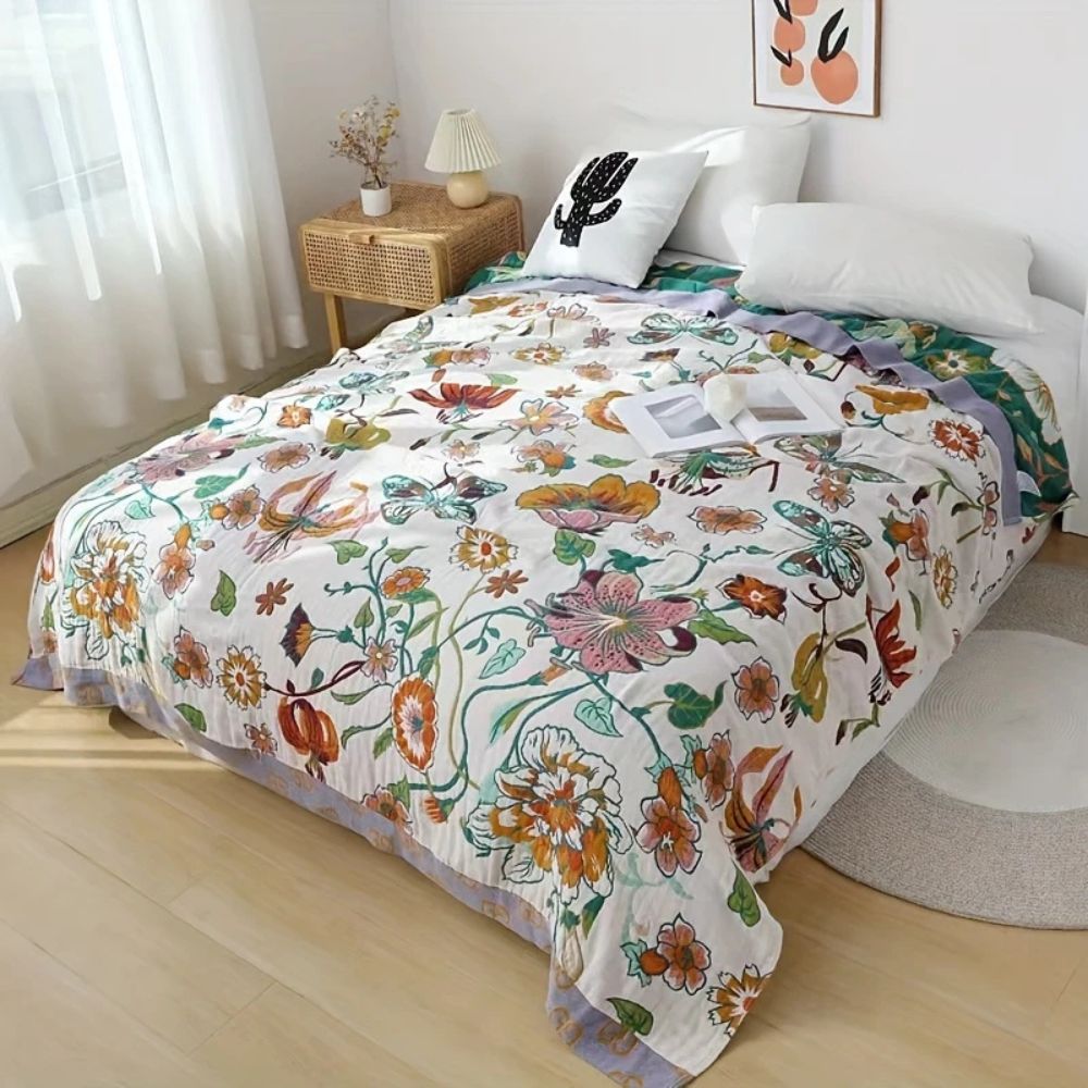 Wildflower Botanical Reverie Cotton Blanket